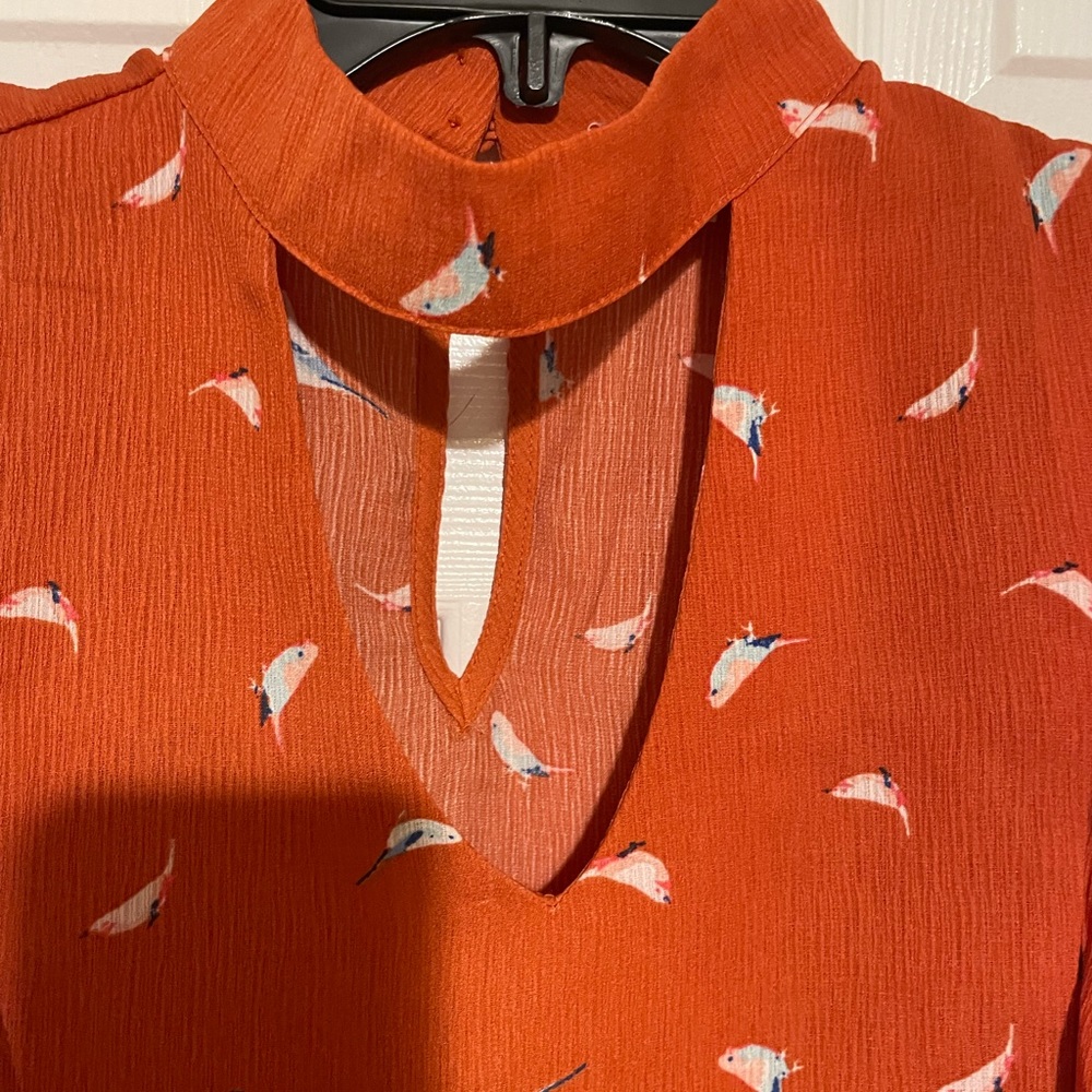 Brownish/Orange Blouse Sweet Wanderer Blouse sleeveless Size Large - Picture 4 of 6